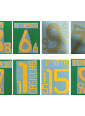 西班牙印字印号哈维伊涅斯塔托雷斯比利亚拉莫斯Retro Nameset