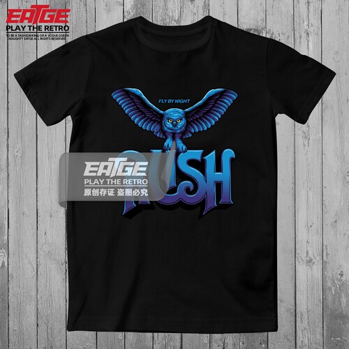 疾进乐队T恤前卫摇滚乐队Rush Fly by Night猫头鹰图腾纯棉体恤