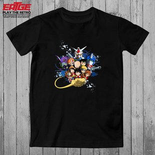 80后动漫T恤怀旧动画片复古卡通原创设计纯棉潮流TEE印花大码体恤