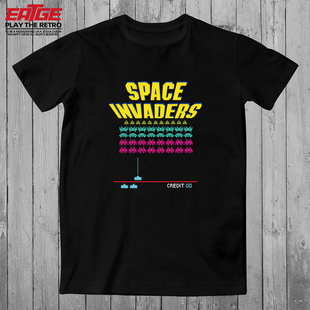 太空侵略者T恤NES红白机FC街机游戏电竞Space Invaders黑纯棉体恤