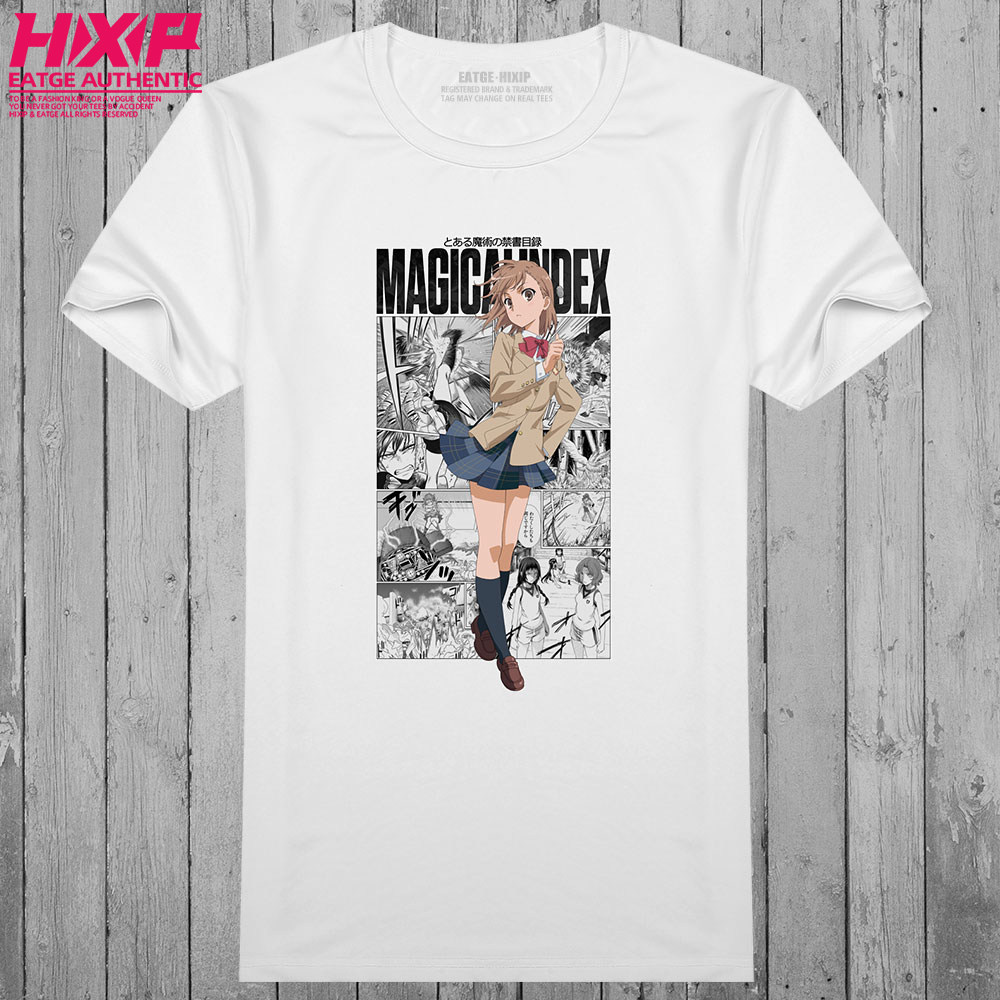 电击使御坂美琴t恤魔法禁书目录漫画风设计文化衫动漫纯棉体恤衫