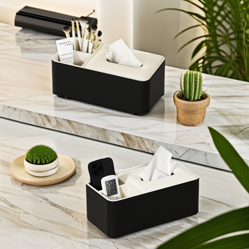 纸巾盒客厅高档收纳盒家用桌面创意多功能茶几现代遥控器酒店同款
