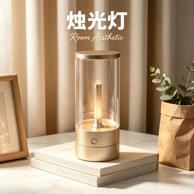 新款触摸餐厅氛围烛光灯书房卧室床头充小夜灯户外露营帐篷灯
