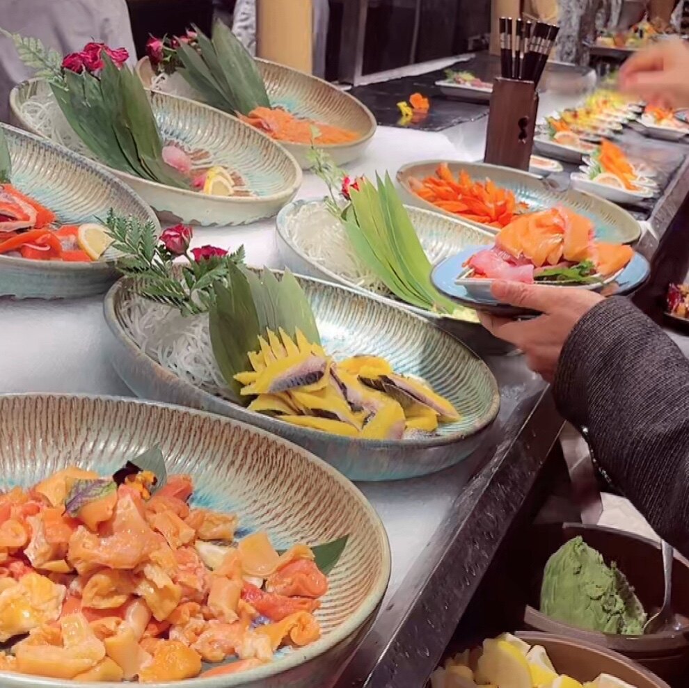 日本怀石会席板前料理陶瓷餐具圆形刺身拼盘海鲜姿造自助餐展示碟