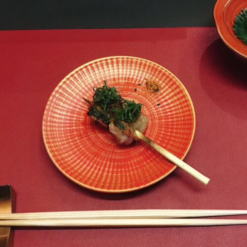 日本怀石会席板前料理陶瓷餐具圆形寿司刺身拼盘烧鸟烤肉串骨碟子