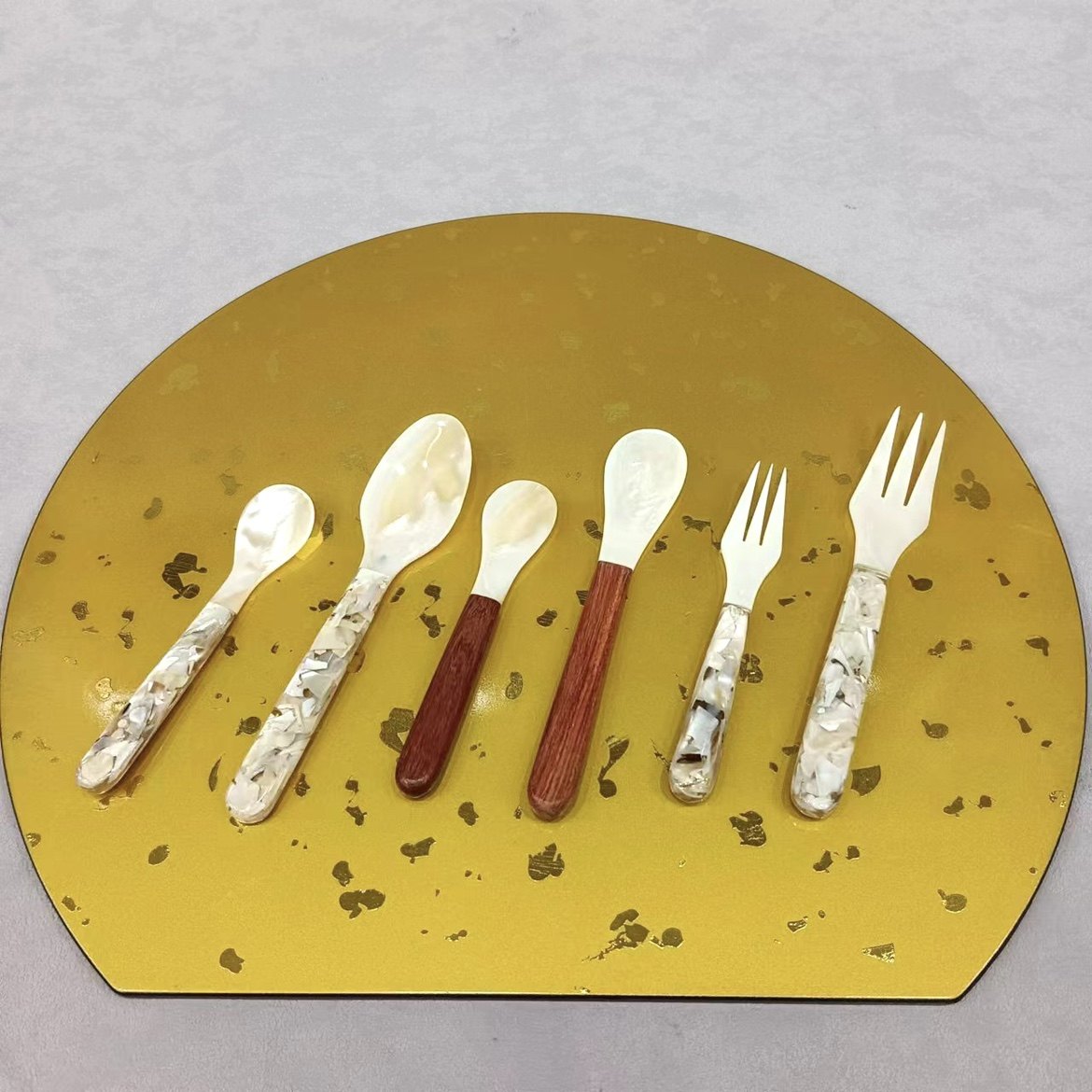 日本怀石会席料理餐具贝壳木柄勺子鱼子酱勺甜品冰激凌勺水果叉子,餐饮具,叉/勺/筷套装,淘宝优惠券,粉丝福利购,淘宝优惠卷