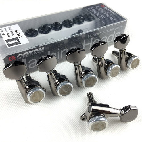 日产GOTOH 电吉他锁弦琴头钮 自锁卷弦器弦钮 SG381-07MGT 黑镍色