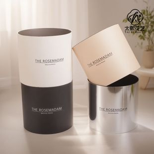 七夕节新款圆形套四防水抱抱桶鲜花花束包装礼盒插花圆筒花店资材