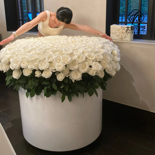 七夕情人巨型超大带轮玫瑰花桶结婚婚庆场景布置摆件花店花艺材料