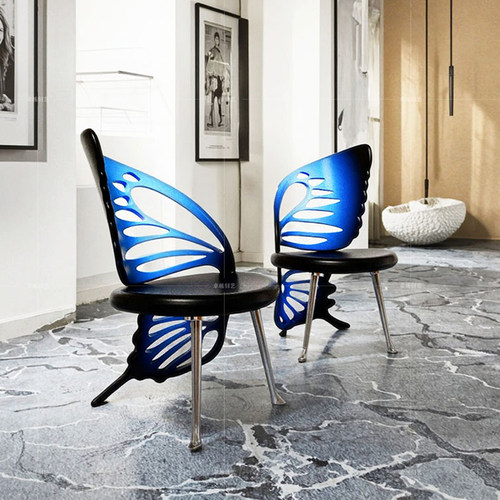 ZYCY蝴蝶休闲椅高级感不锈钢渐变