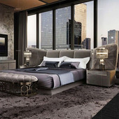 意大利主卧床现代轻奢高级感别墅豪宅宽屏床高端大户型1米8双人床