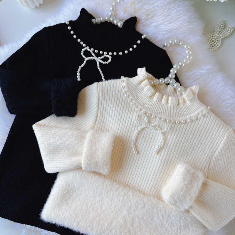 毛衣女童一体绒百搭冬季