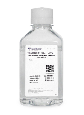 Biosharp/白鲨  BL315B  TBST缓冲液(10X，pH7.4)  500ml/瓶