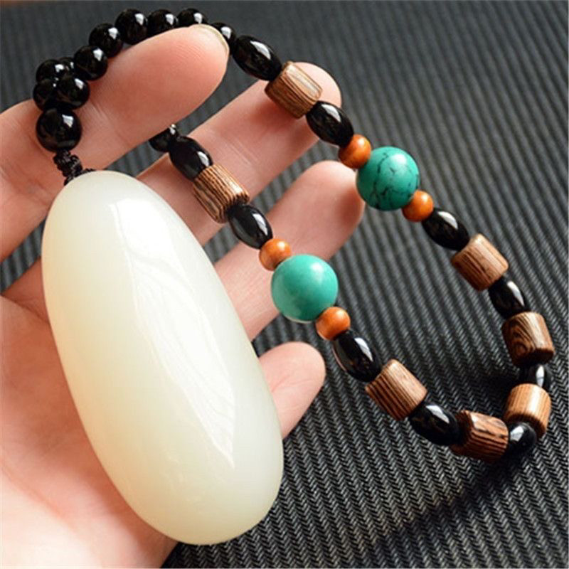 和田玉手把件挂件羊脂白原石手玩件白玉原石把玩件腰挂