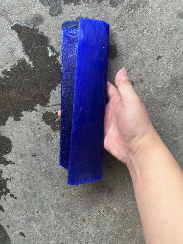 蓝色水晶猫眼石龙晶之刃刀长条片板料匕首短剑石料可加工定制定做