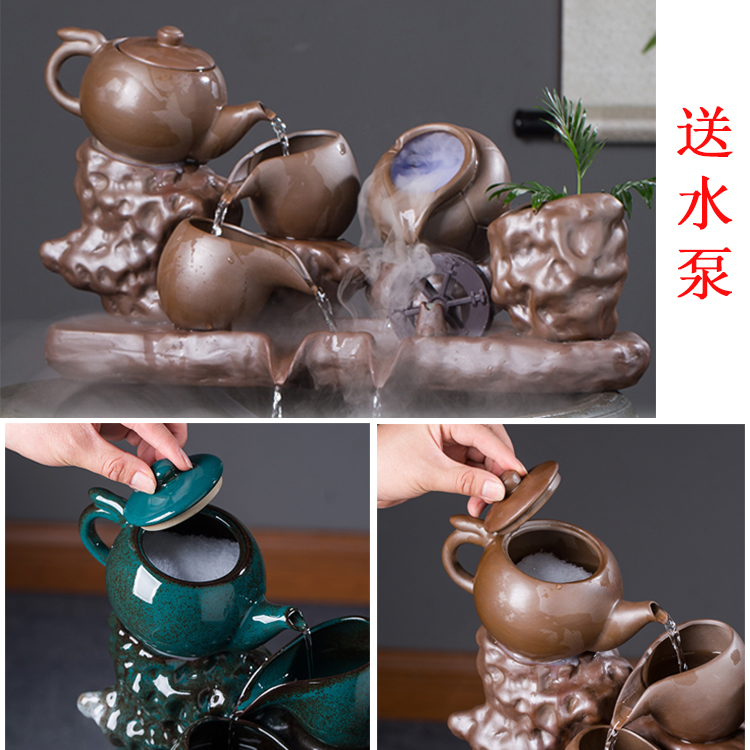 陶瓷循环水过滤器鱼缸摆件