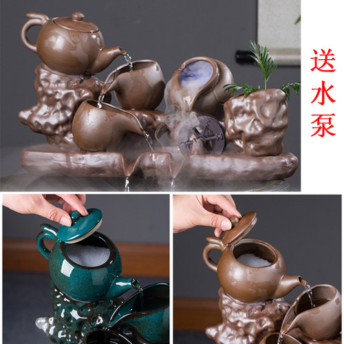 陶瓷循环水过滤器鱼缸摆件