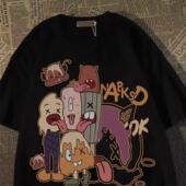 新款 半袖 短袖 青少年潮牌五分大码 t恤体恤 夏季 上衣ins学生男款