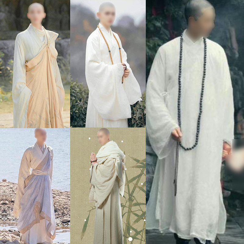 国风长袍方丈古装僧人和尚居士改良版演出服法海短剧道具演出服装