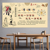 养生之道海报挂画横版 饰画中药清调补油画布 中医馆背景墙贴宣传装