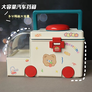 卡通可爱医药箱家庭装药品收纳盒大容量分格急救箱学生儿童医疗箱