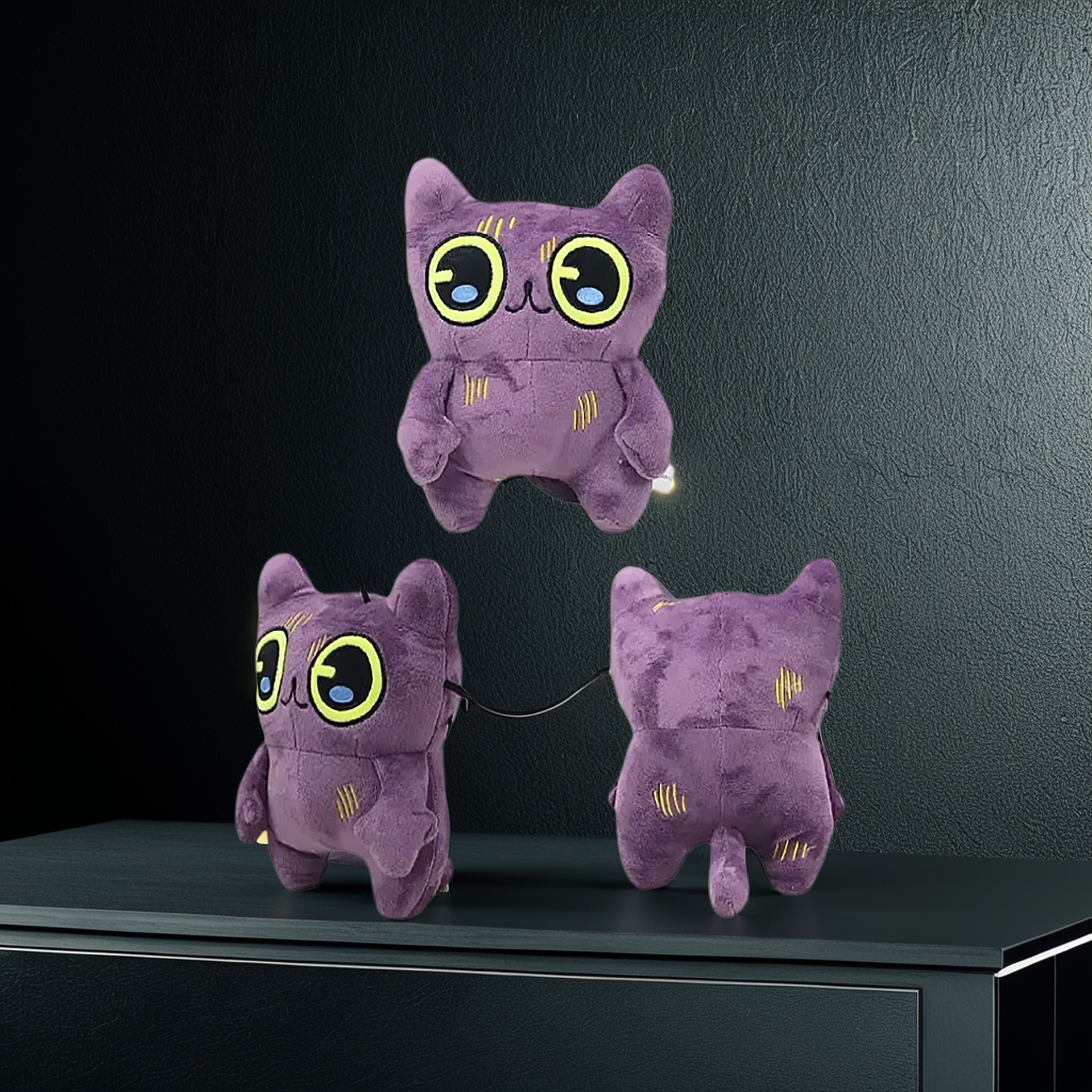 大眼灰猫毛绒公仔tostadaplush