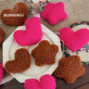 贝影 圣诞韩系简约羊羔毛系列圣诞挂件氛围感装饰小配件花店diy