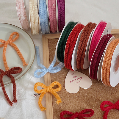 贝影韩系ins风毛线蝴蝶结丝带