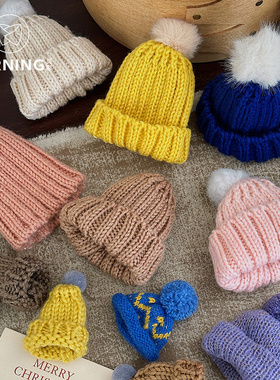 贝影 圣诞节针织帽子圣诞装饰用品花店diy氛围感材料圣诞树树顶