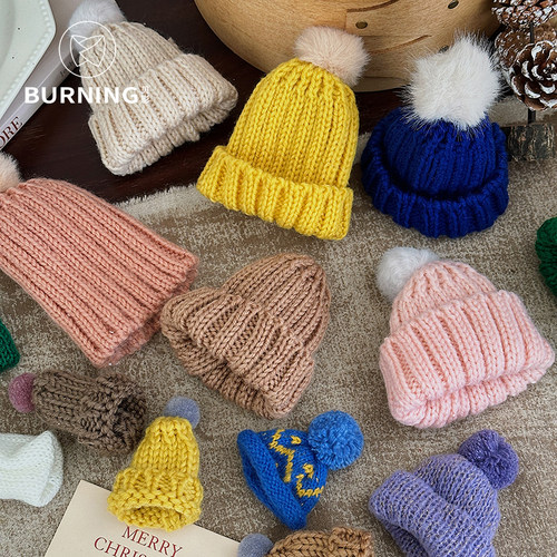 贝影圣诞针织帽圣诞树顶花艺diy