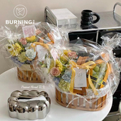 贝影 鲜花花束防尘袋礼盒防水透明袋花盒花篮配送带花店包装 资材