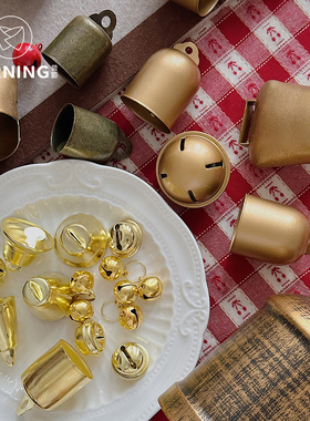 贝影 复古风金属铃铛圣诞节日装饰风铃挂件圣诞树diy迷你小铃铛