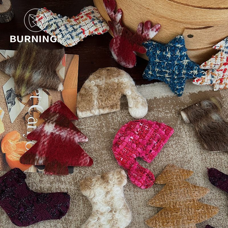 贝影 圣诞节小配件苹果星星帽子挂件圣诞树装饰车挂diy材料花艺