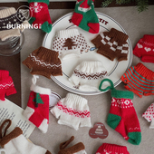 贝影 韩系ins风针织圣诞小配件圣诞树装 饰挂件套组花艺diy资材