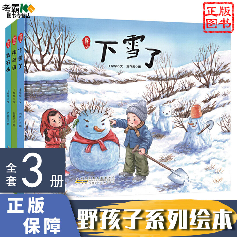全3册野孩子绘本掏鸟蛋 蓝石头 下雪了3-6岁儿童绘本阅读 安的种子