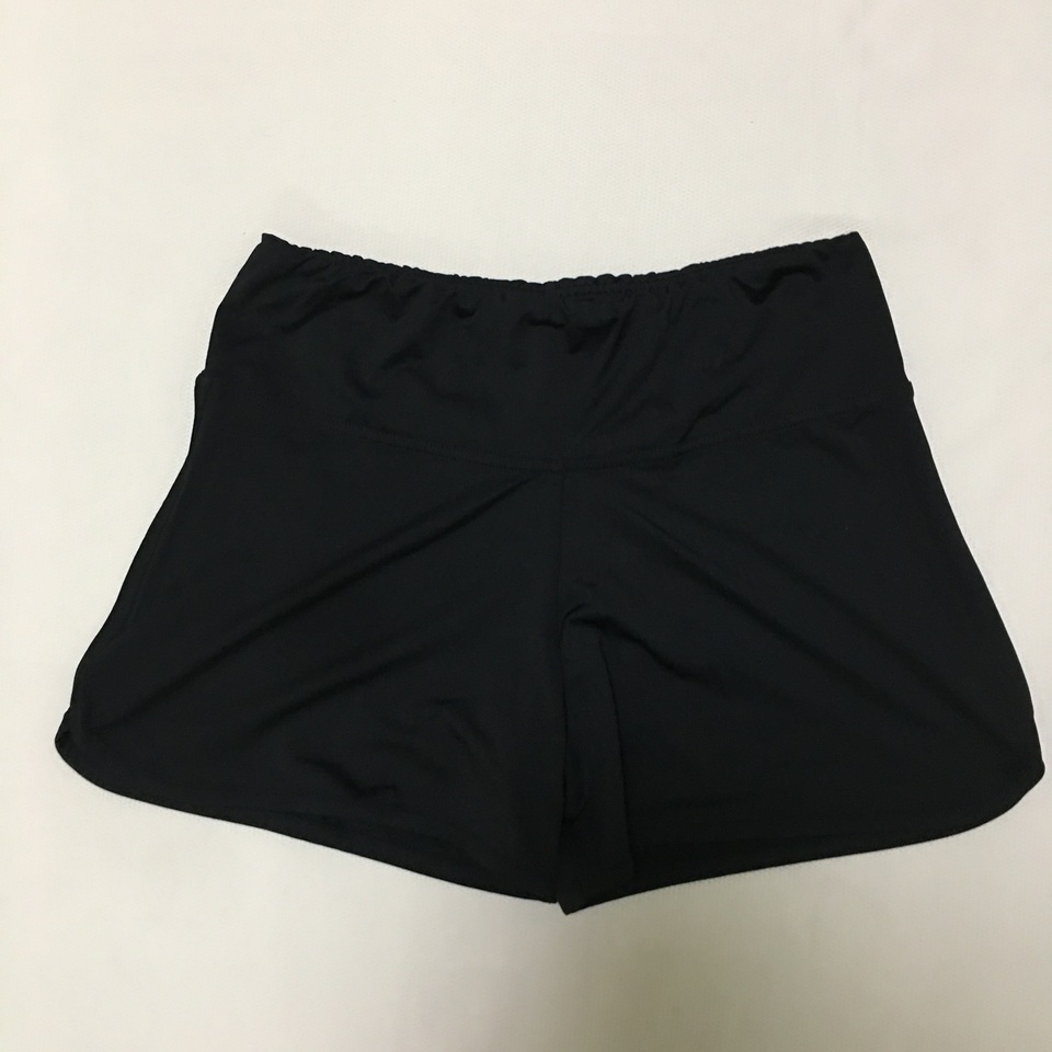 外贸原单日单 黑色弹力速干运动紧身修身短裤热裤安全打底裤