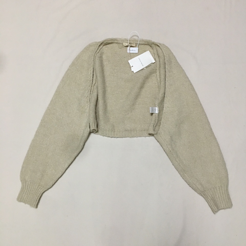 韩版休闲慵懒风 燕麦米色卡其色无扣针织宽松长袖短款开衫小外搭