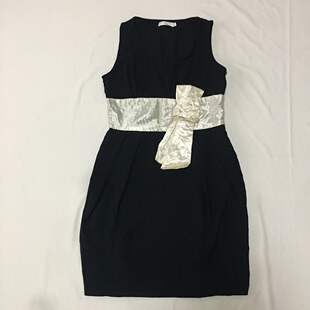 小码 样衣无标 花苞连衣裙 饰无袖 简约复古甜美蝴蝶结装