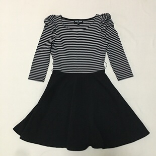 甜美复古风格 小码 收腰修身 连衣裙公主风 泡泡中袖 样衣无标