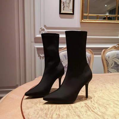 2025新款袜靴女尖头细跟高跟短靴
