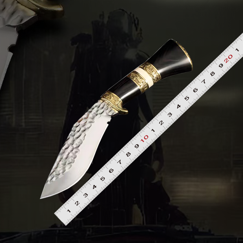 【月影】d2钢直刀户外露营锋利耐用随身便携防身高硬度开山刀