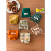 Our 格纹羊毛圆底收纳包 Own 21FW 原创 拉链收纳袋 厚实柔软