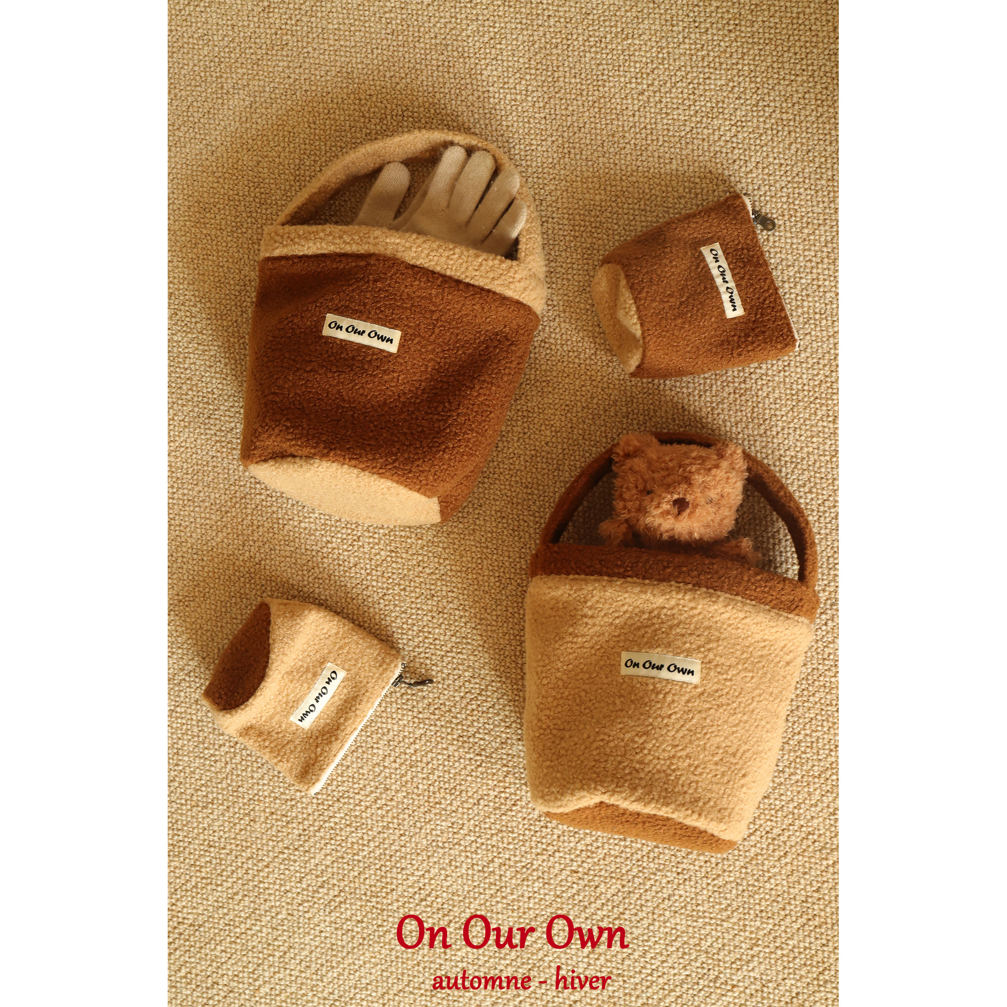 OnOurOwn圈圈毛手提包