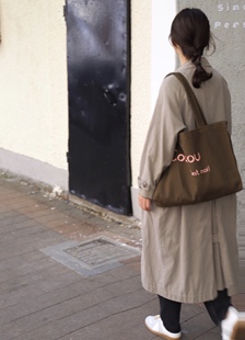 Our Coucou Own 原创 刺绣立体走线大容量质感单肩帆布袋 21FW