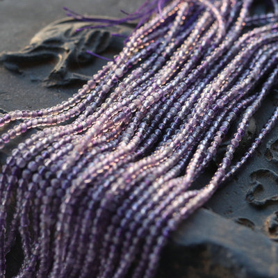 紫水晶小圆珠diy手链饰品材料