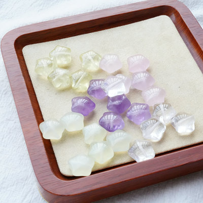 天然紫水晶岫玉粉晶胖面星星珠