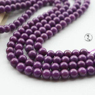 天然进口美国紫云母散珠配件手工diy复古手链项链香芋紫水晶材料
