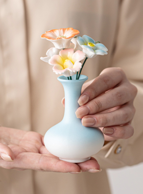 ins奶油风水培陶瓷小花瓶迷你