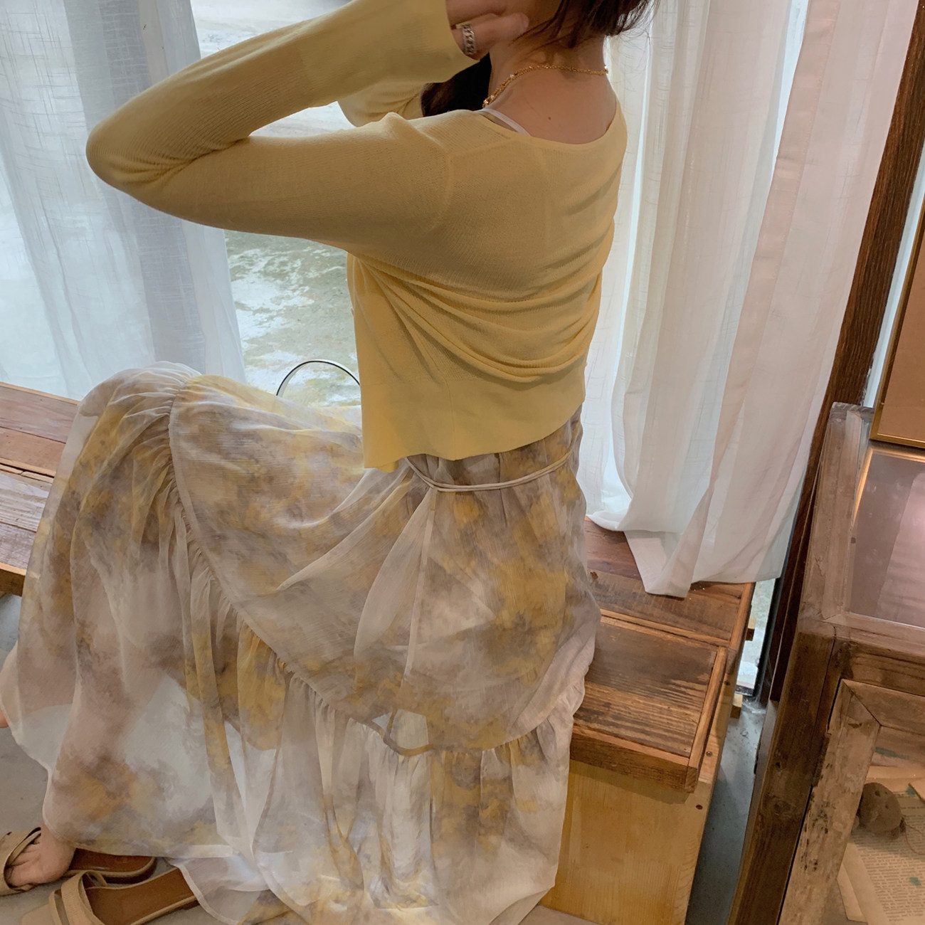 Asm Anna 杨柳醉春烟 气质温柔风吊带裙长袖碎花连衣裙女夏 Asm Anna 淘优券