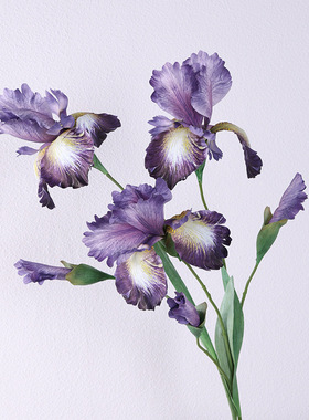 跨境仿真花 鸢尾花婚庆插花束爱丽丝家居装饰摆件造景批发假花材